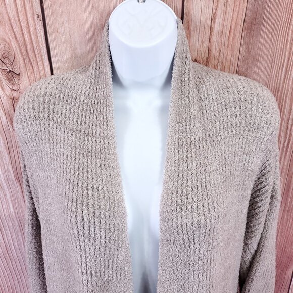 Barefoot Dreams CozyChic Lite Long Weekend Cardi Womens Large Taupe BDWCL1012 - Picture 7 of 15
